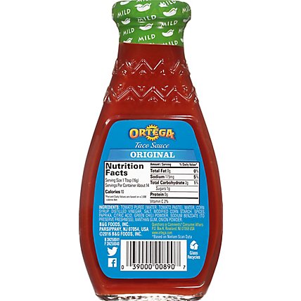 Ortega Taco Sauce Thick & Smooth Original Mild Bottle - 8 Oz - Image 6
