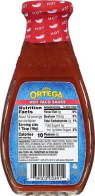 Ortega Taco Sauce Thick & Smooth Original Hot Bottle - 8 Oz - Image 5