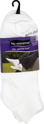 No Nonsense Womens Quarter Top Socks White - 3 Pair - Image 2