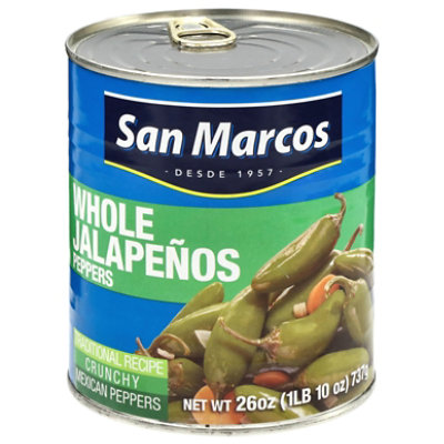 San Marcos Peppers Jalapeno Whole Can - 26 Oz