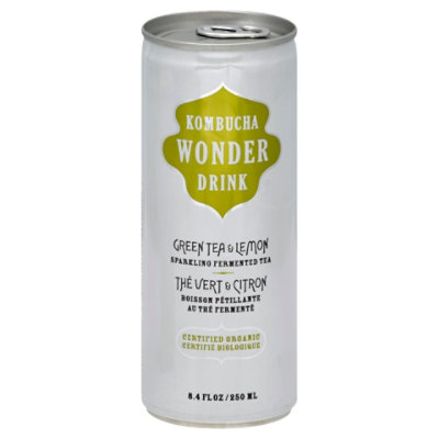 Kombucha Wonder Drink Tea Sparkling Fermented Green Tea & Lemon - 8.4 Fl. Oz. - Image 1