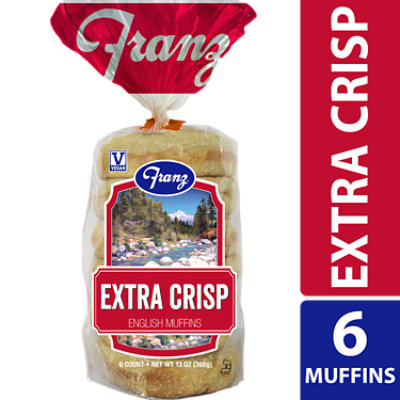 Franz English Muffins Extra Crisp 6 Count - 13 Oz - Haggen