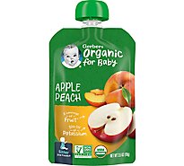 Gerber 2nd Foods Baby Food Sitter Organic Apple Peach - 3.5 Oz