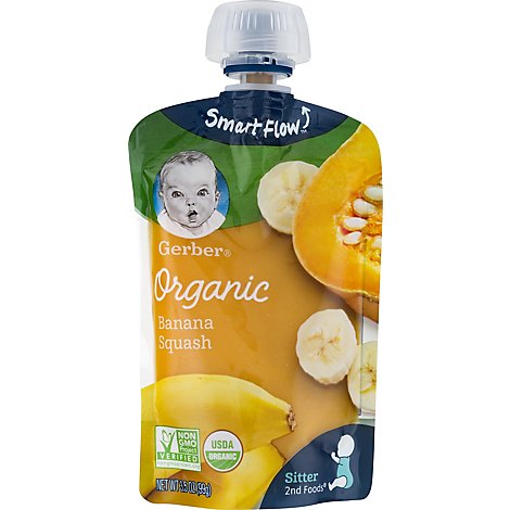 Gerber 2nd Foods Baby Food Banana Squash Pouch 3.5 Oz