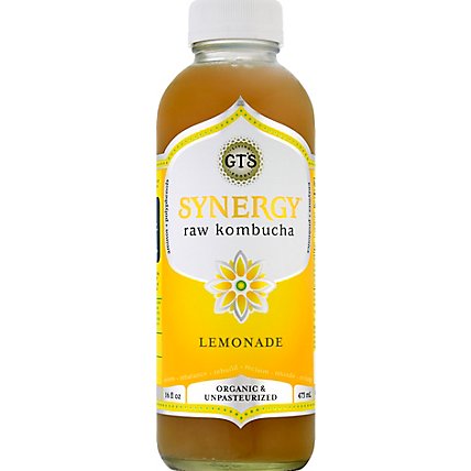 GT's Synergy Lemonade Kombucha - 16 Fl. Oz. - Image 2