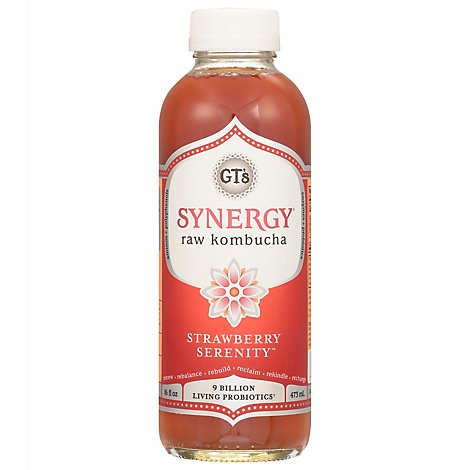 GTs Enlightened Synergy Organic Kombucha Strawberry Seremity - 16.2 Fl. Oz.