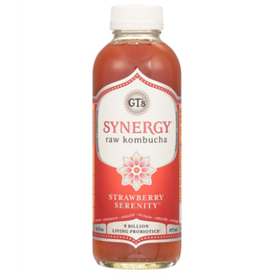 GTs Enlightened Synergy Organic Kombucha Strawberry Seremity - 16.2 Fl. Oz.