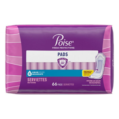 Poise Pads Leakage Protection 3in1 Regular Moderate Absorbency - 66 Count - Image 7