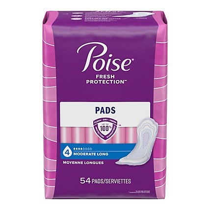 Poise Long Incontinence Pads for Women Moderate Absorbency - 54 Count - Image 8