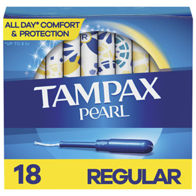 Tampax Pearl Tampons Regular Absorbency Unscented - 18 Count