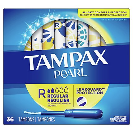 Tampax Pearl Regular Absorbency Unscented Tampons - 36 Count - Image 1