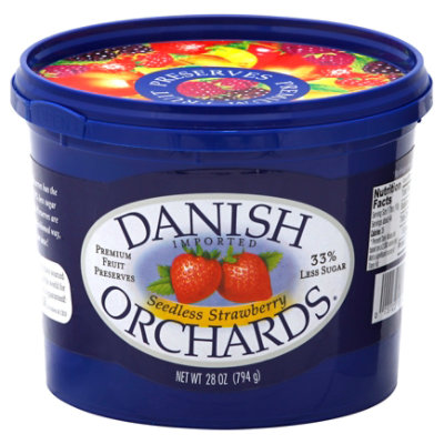 Danish Orchards Fruit Preserves Premium Seedless Strawberry - 28 Oz