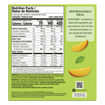 Outshine Fruit Ice Bars Mango 6 Count - 14.7 Fl. Oz. - Image 2