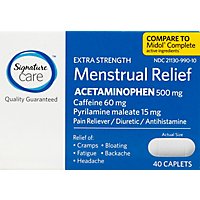 Signature Care Menstrual Relief Acetaminophen 500mg Extra Strength Caplet - 40 Count - Image 2