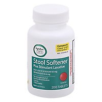 Signature Care Stool Softener Plus Stimulant Laxative Docusate Sodium 50mg Tablet - 200 Count - Image 3