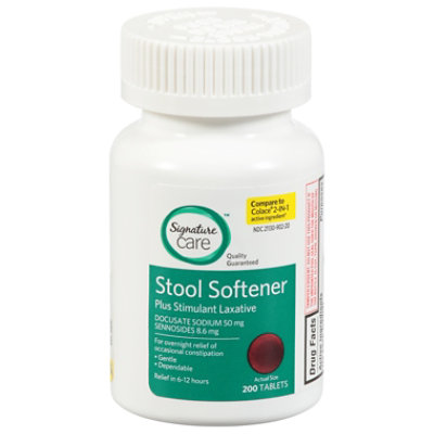 Signature Select/Care Stool Softener Plus Stimulant Laxative Docusate Sodium 50mg Tablet - 200 Count - Image 4