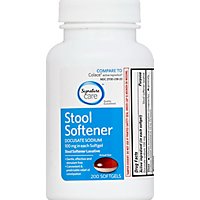 Signature Care Stool Softener Laxative Docusate Sodium 100mg Softgel - 200 Count - Image 2