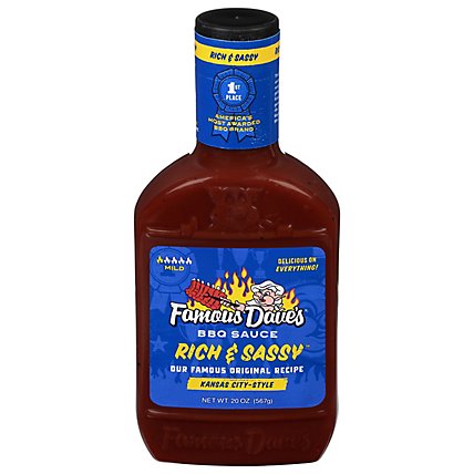 Famous Daves Sauce BBQ Rich & Sassy - 20 Oz - Image 1