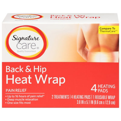 Signature Select/Care Heat Wraps Pain Relief Back & Hip - 4 Count - Image 1