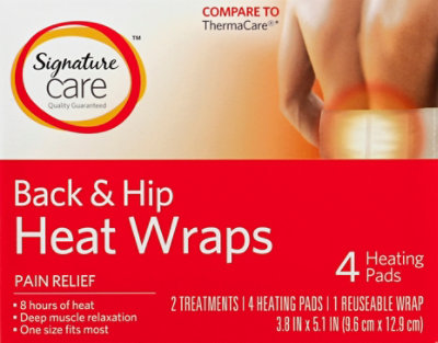 Signature Select/Care Heat Wraps Pain Relief Back & Hip - 4 Count - Image 2