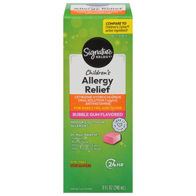 Signature Select/Care Allergy Relief Childrens Cetirizine Hydrochloride 1mg/1mL Bubble Gum - 8 Fl. Oz. - Image 2