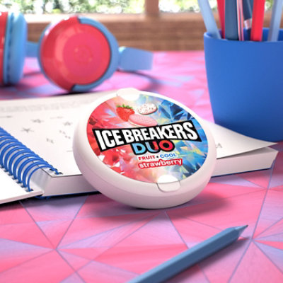 Ice Breakers Duo Fruit Plus Cool Strawberry Sugar Free Mints Tin - 1.3 Oz - Image 4