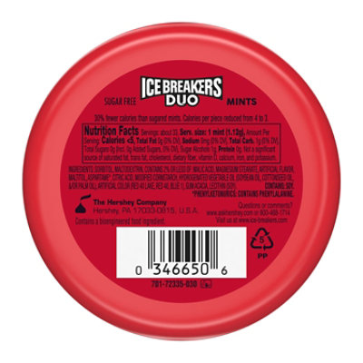 Ice Breakers Duo Fruit Plus Cool Strawberry Sugar Free Mints Tin - 1.3 Oz - Image 2