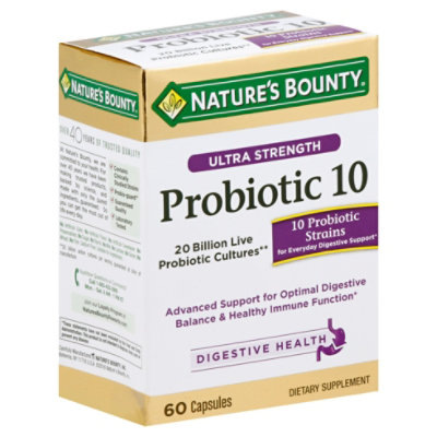 Natures Bounty Ultra Strength Capsules Probiotic 10 - 60 Count