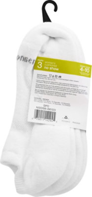 No nonsense Socks Soft & Breathable No Show Cushioned White Size 4-9 - 3 Count - Image 4