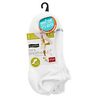 No nonsense Socks Soft & Breathable No Show Cushioned White Size 4-9 - 3 Count - Image 1
