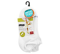 No nonsense Socks Soft & Breathable No Show Cushioned White Size 4-9 - 3 Count