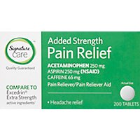 Signature Care Pain Relief Tablet Acetaminophen 250mg Added Strength - 200 Count - Image 2