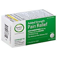 Signature Care Pain Relief Tablet Acetaminophen 250mg Added Strength - 200 Count - Image 1