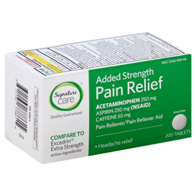 Signature Select/Care Extra Strength Pain Reliever Caps 250mg - 200 Count
