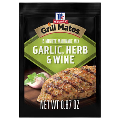 McCormick Grill Mates Garlic - Herb & Wine Marinade Seasoning Mix - 0.87 Oz - Image 1