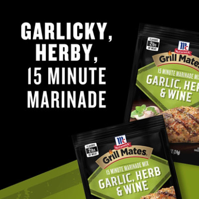 McCormick Grill Mates Garlic - Herb & Wine Marinade Seasoning Mix - 0.87 Oz - Image 2