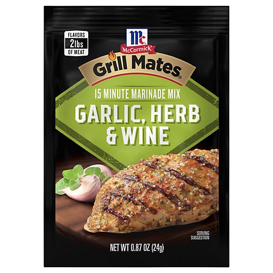 McCormick Grill Mates Garlic - Herb & Wine Marinade Seasoning Mix - 0.87 Oz