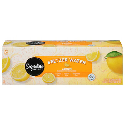 Signature SELECT Lemon Flavored Seltzer Water - 12-12 Fl. Oz. - Image 3