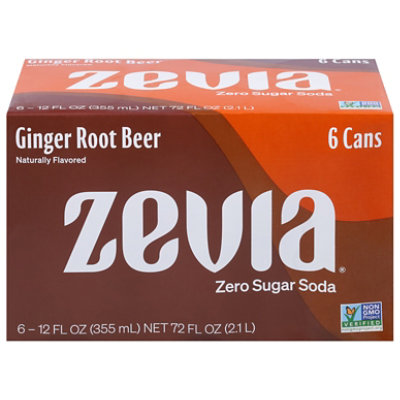 Zevia Zero Sugar Ginger Root Beer Soda - 6-12 Fl. Oz. - Image 2