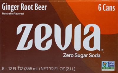 Zevia Zero Sugar Ginger Root Beer Soda - 6-12 Fl. Oz. - Image 5