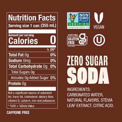 Zevia Zero Sugar Ginger Root Beer Soda - 6-12 Fl. Oz. - Image 3