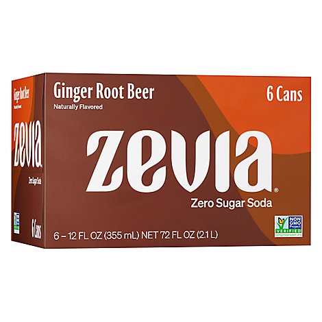 Zevia Soda Zero Calorie Ginger Root Beer - 6-12 Fl. Oz.