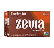 Zevia Zero Sugar Ginger Root Beer Soda - 6-12 Fl. Oz.