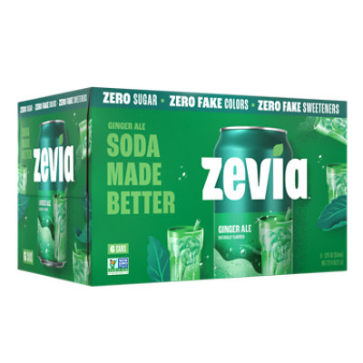 Zevia Zero Sugar Ginger Ale Soda - 6-12 Fl. Oz.