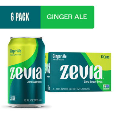 Zevia Zero Sugar Ginger Ale Soda - 6-12 Fl. Oz. - Image 1
