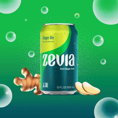 Zevia Zero Sugar Ginger Ale Soda - 6-12 Fl. Oz. - Image 2