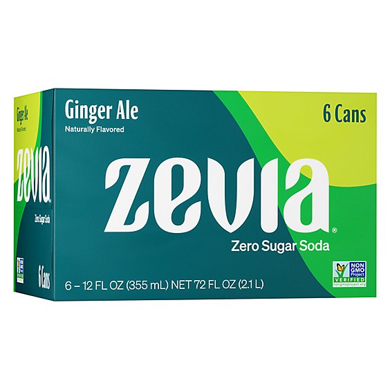 Zevia Zero Sugar Ginger Ale Soda - 6-12 Fl. Oz.