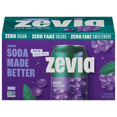 Zevia Zero Sugar Grape Soda - 6-12 Fl. Oz.