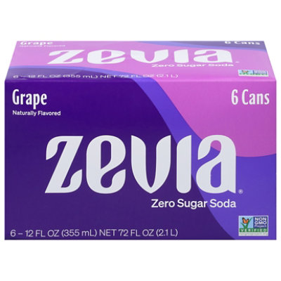 Zevia Zero Sugar Grape Soda - 6-12 Fl. Oz. - Image 2