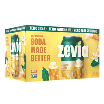 Zevia Zero Sugar Cream Soda - 6-12 Fl. Oz.